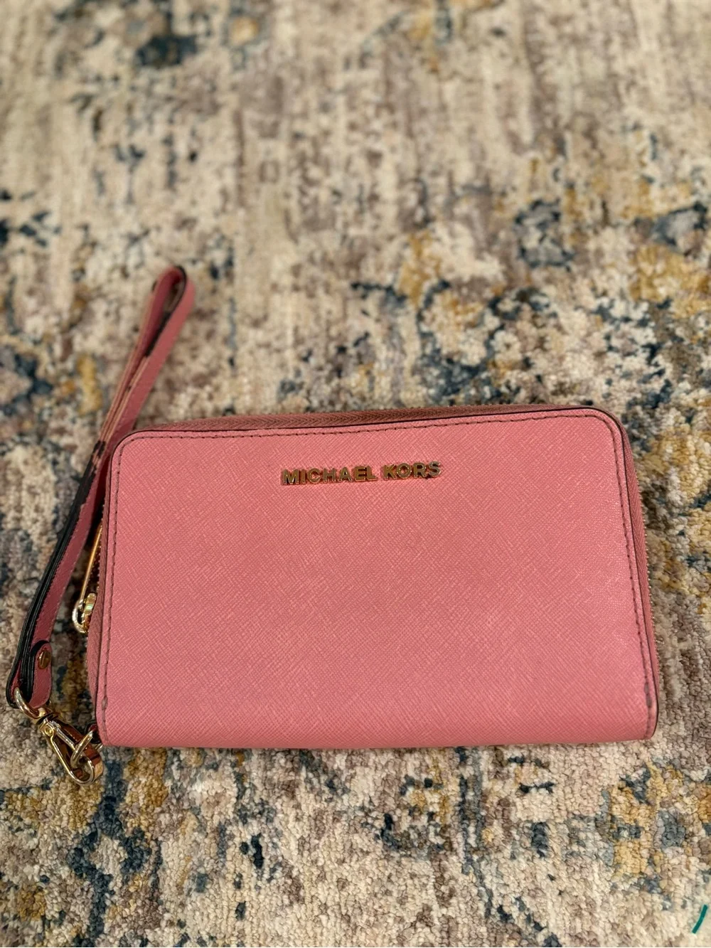 Michael Kors Hot Pink Mini Wristlet MK Women’s jet set Continental Wallet Purse